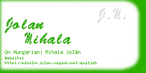 jolan mihala business card