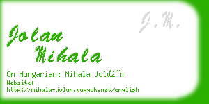 jolan mihala business card